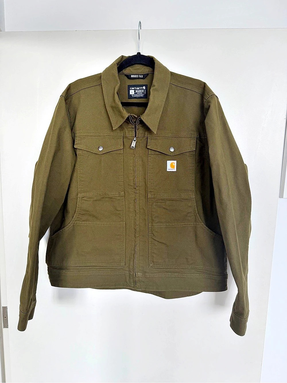 Carhartt Rugged Flex Relaxed Fit Canvas Workwear Shirt Jacket Layering Trucker